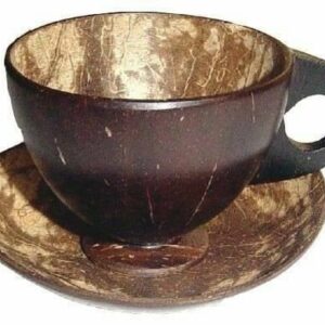 Coconut Shell Teacup and Saucer